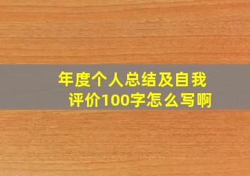 年度个人总结及自我评价100字怎么写啊