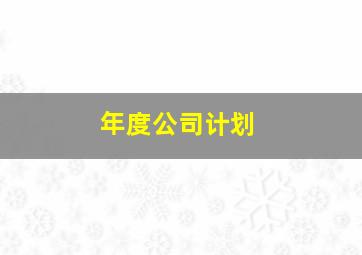 年度公司计划