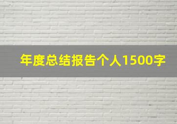 年度总结报告个人1500字