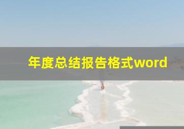 年度总结报告格式word