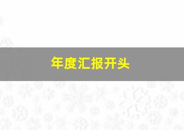 年度汇报开头