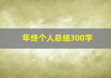 年终个人总结300字