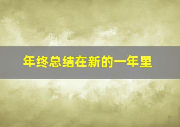 年终总结在新的一年里