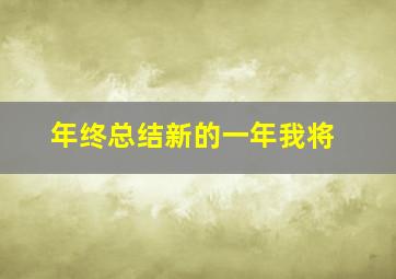 年终总结新的一年我将