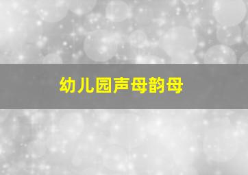 幼儿园声母韵母