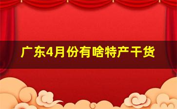 广东4月份有啥特产干货