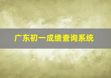 广东初一成绩查询系统