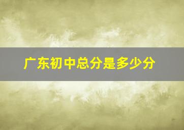 广东初中总分是多少分