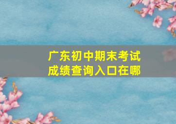 广东初中期末考试成绩查询入口在哪