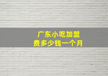 广东小吃加盟费多少钱一个月