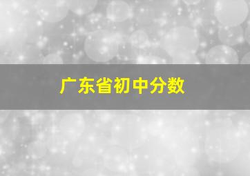 广东省初中分数