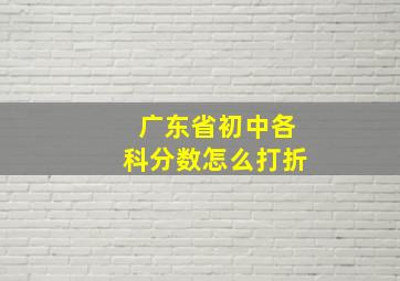 广东省初中各科分数怎么打折