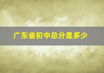 广东省初中总分是多少