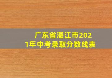 广东省湛江市2021年中考录取分数线表