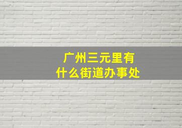 广州三元里有什么街道办事处