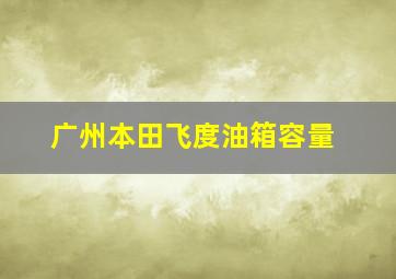 广州本田飞度油箱容量