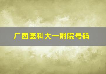 广西医科大一附院号码