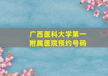 广西医科大学第一附属医院预约号码