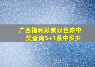 广西福利彩票双色球中奖查询5+1系中多少