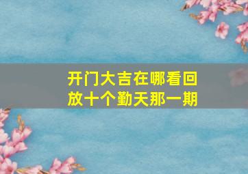 开门大吉在哪看回放十个勤天那一期