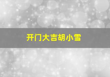 开门大吉胡小雪