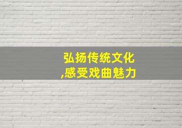 弘扬传统文化,感受戏曲魅力