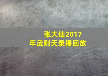 张大仙2017年武则天录播回放