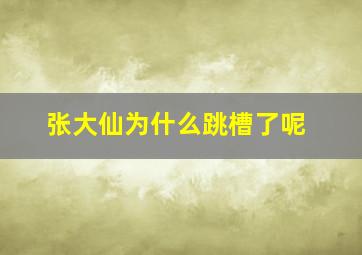 张大仙为什么跳槽了呢