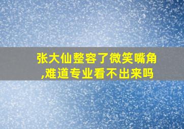 张大仙整容了微笑嘴角,难道专业看不出来吗