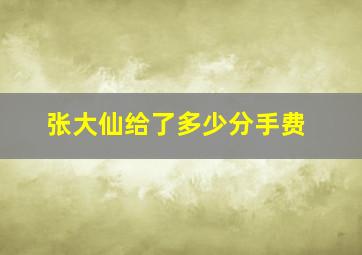 张大仙给了多少分手费