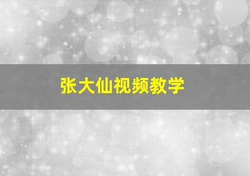 张大仙视频教学