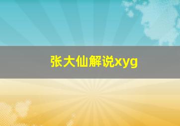 张大仙解说xyg