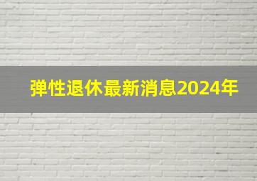 弹性退休最新消息2024年