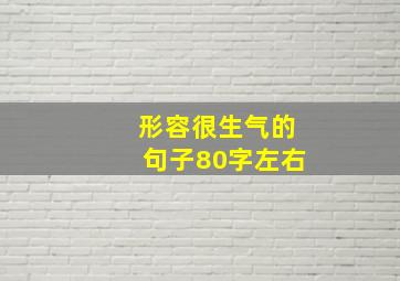 形容很生气的句子80字左右