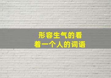 形容生气的看着一个人的词语