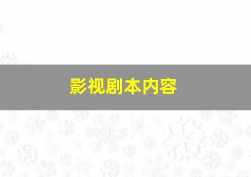 影视剧本内容