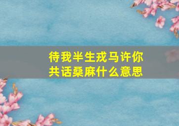 待我半生戎马许你共话桑麻什么意思