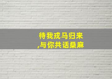 待我戎马归来,与你共话桑麻