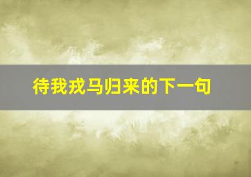 待我戎马归来的下一句