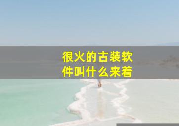 很火的古装软件叫什么来着