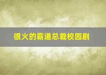 很火的霸道总裁校园剧