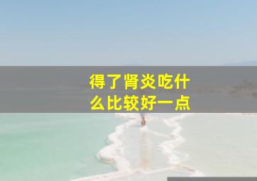 得了肾炎吃什么比较好一点