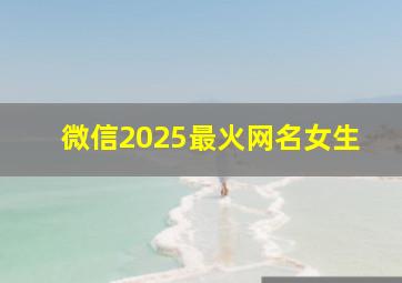 微信2025最火网名女生