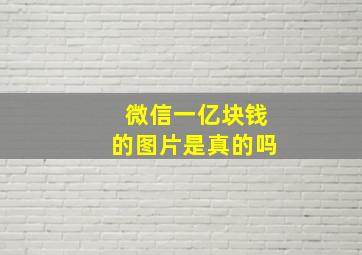 微信一亿块钱的图片是真的吗