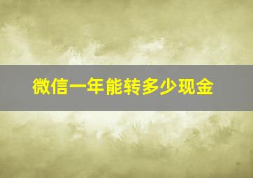 微信一年能转多少现金