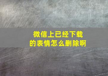 微信上已经下载的表情怎么删除啊