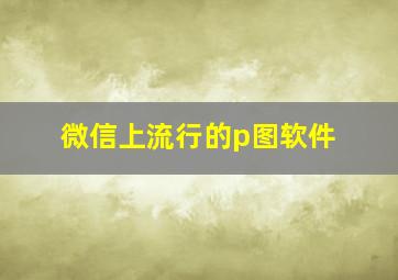 微信上流行的p图软件