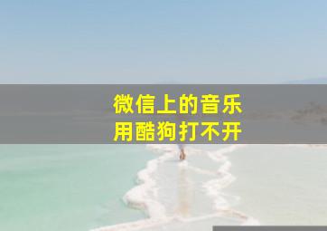 微信上的音乐用酷狗打不开