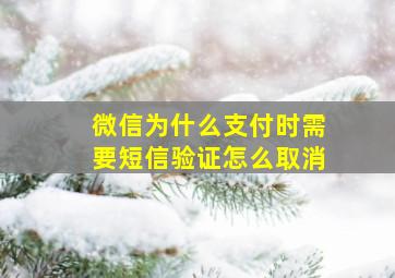 微信为什么支付时需要短信验证怎么取消