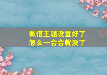 微信主题设置好了怎么一会会就没了